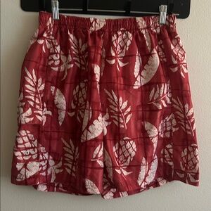 Newport Blues Men's Red/White Floral Pineapple Print Swim Trunks.M